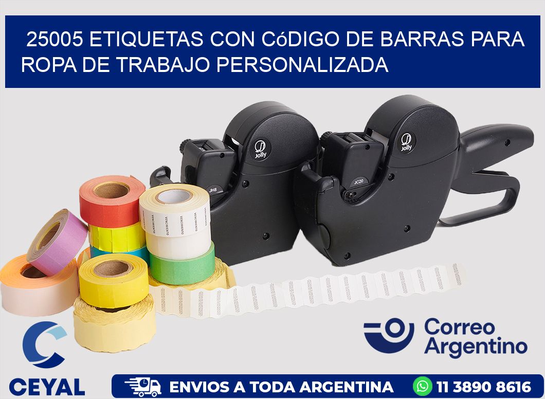 25005 Etiquetas con código de barras para ropa de trabajo personalizada