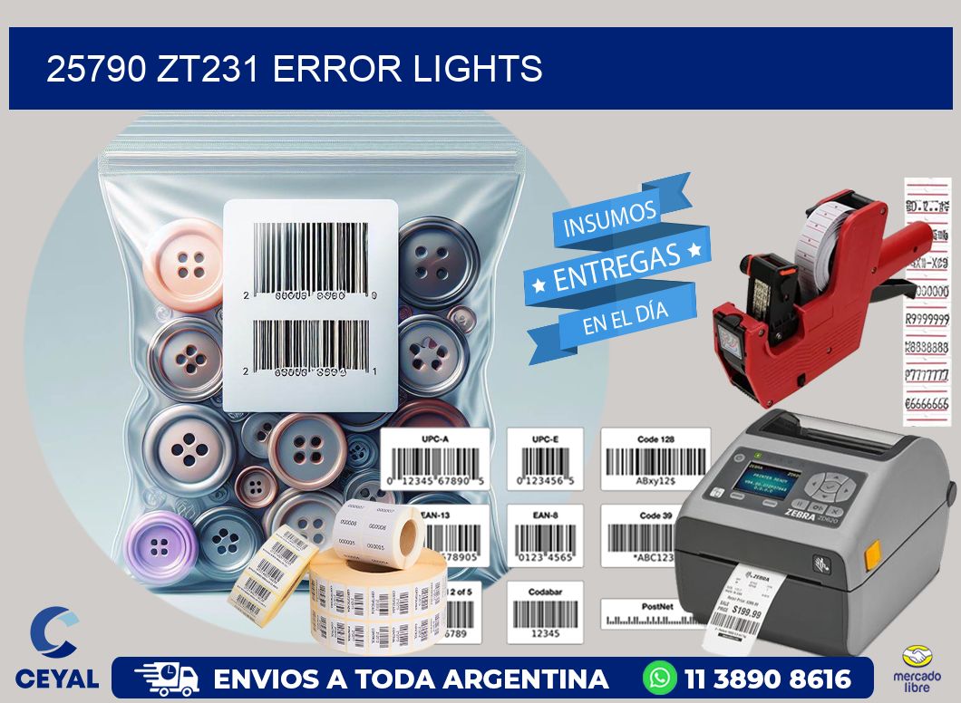 25790 ZT231 error lights