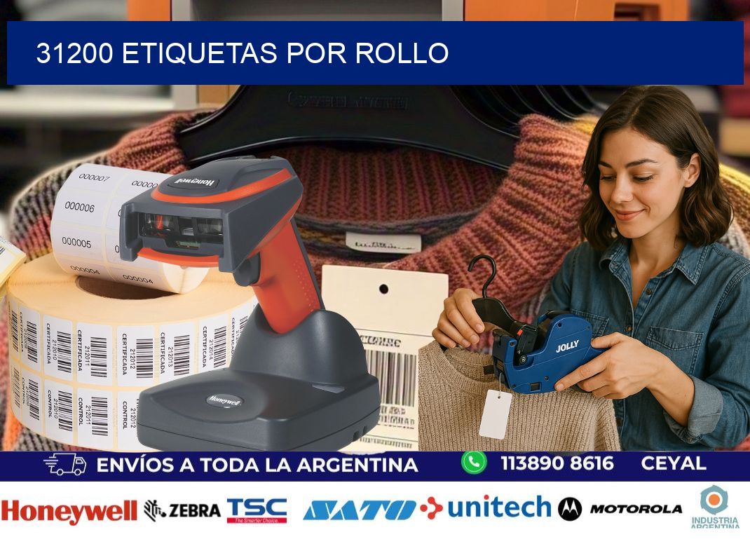 31200 Etiquetas por rollo