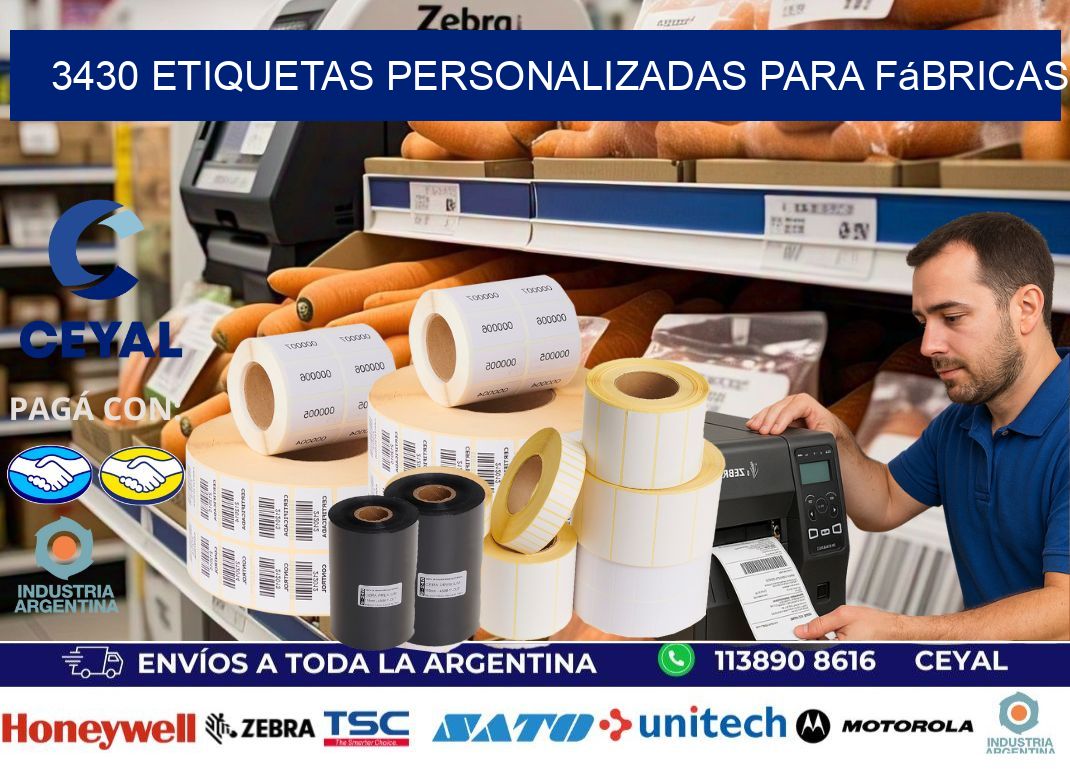 3430 Etiquetas personalizadas para fábricas