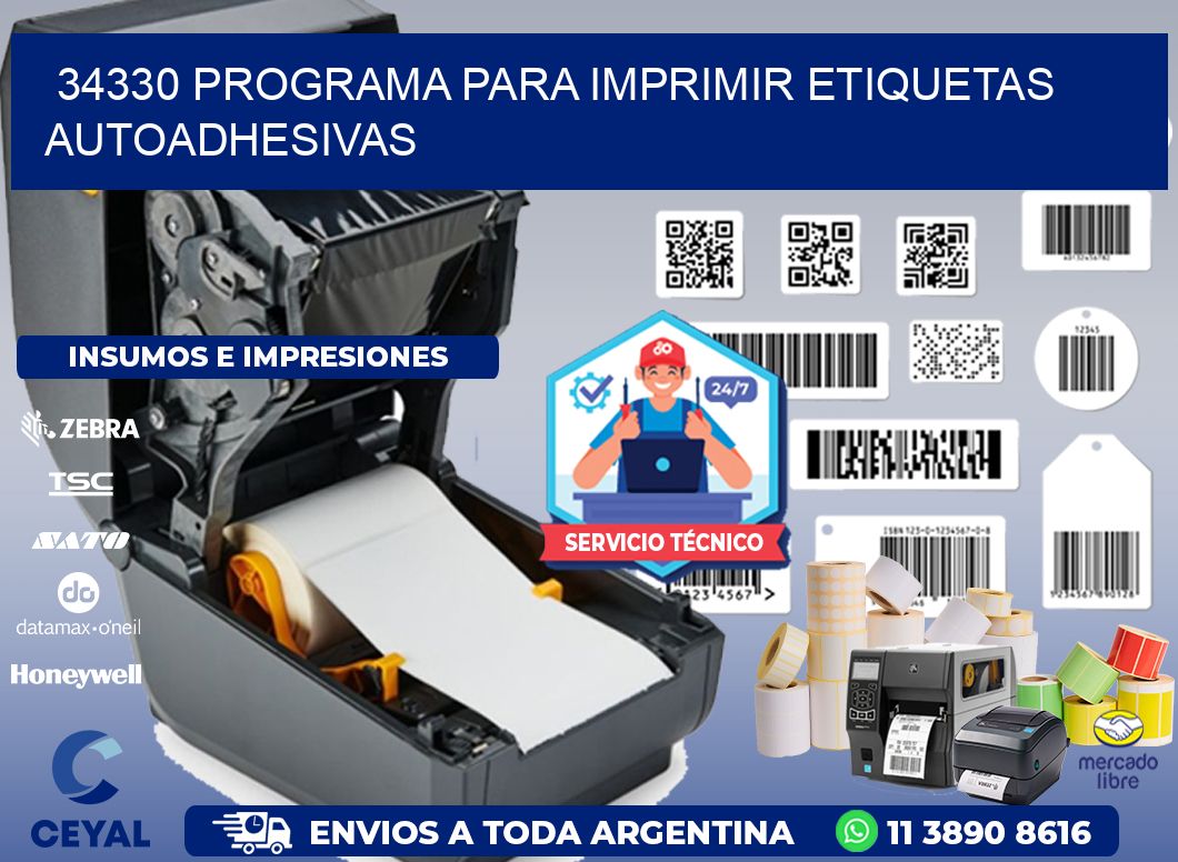 34330 Programa para imprimir etiquetas autoadhesivas