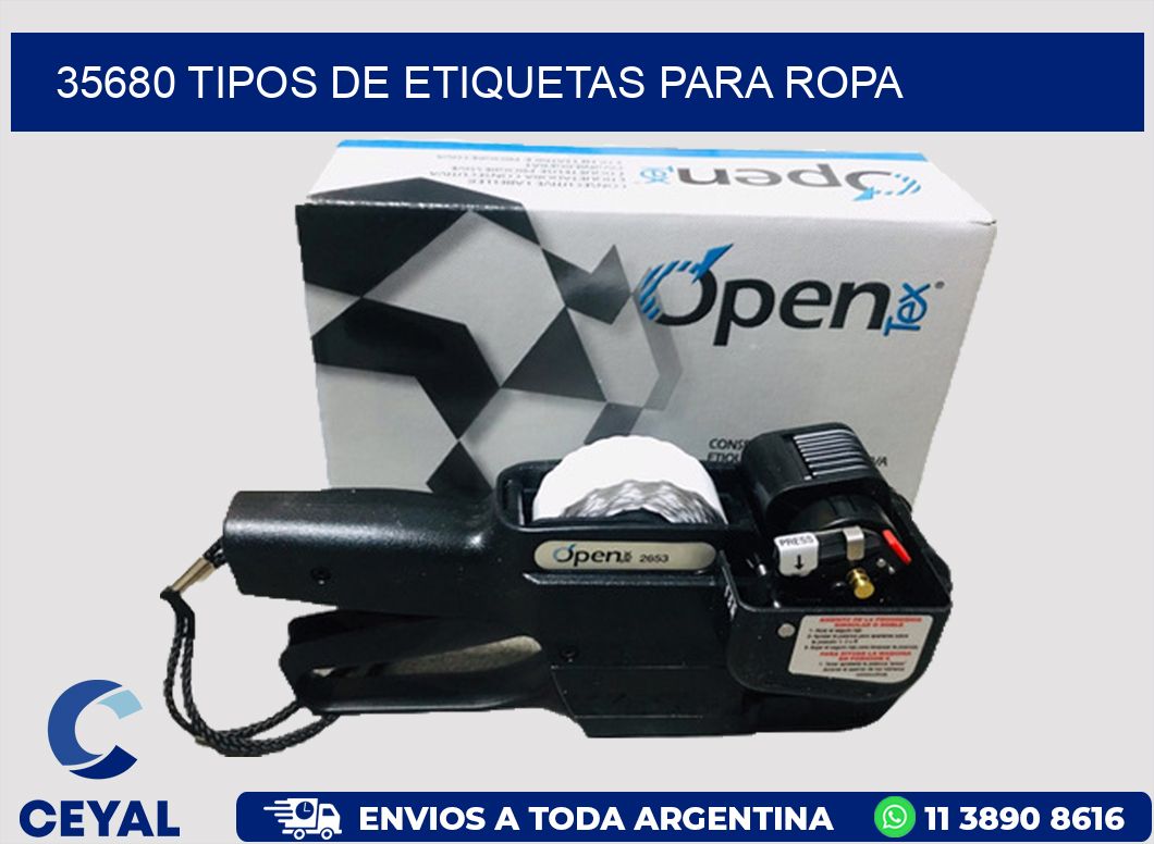 35680 tipos de etiquetas para ropa
