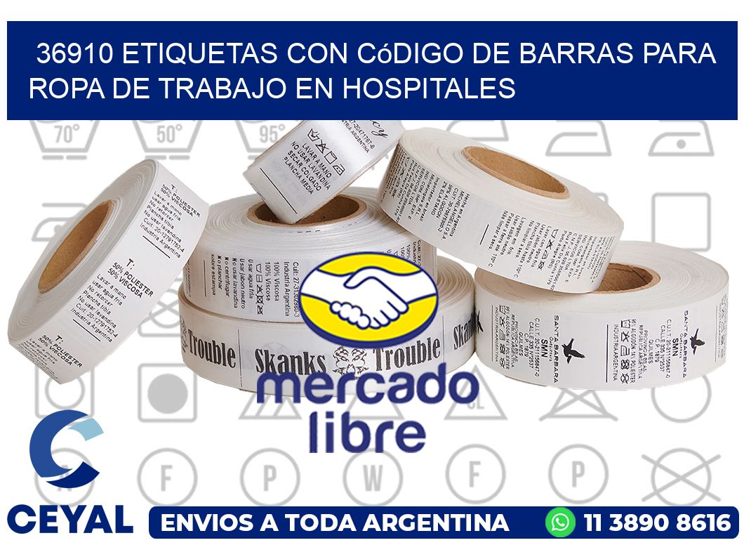 36910 Etiquetas con código de barras para ropa de trabajo en hospitales