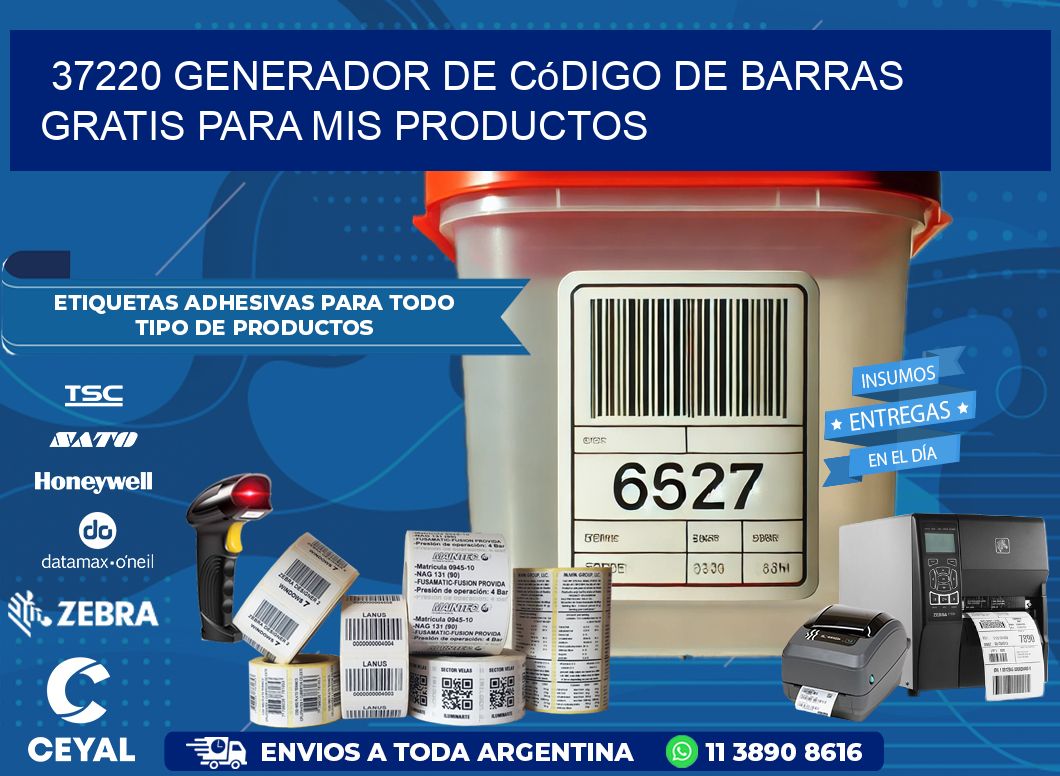 37220 Generador de código de barras gratis para mis productos