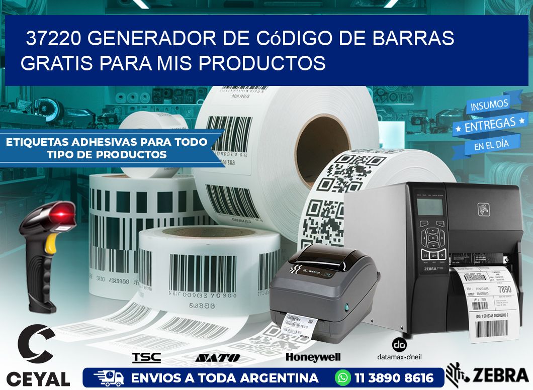 37220 Generador de código de barras gratis para mis productos