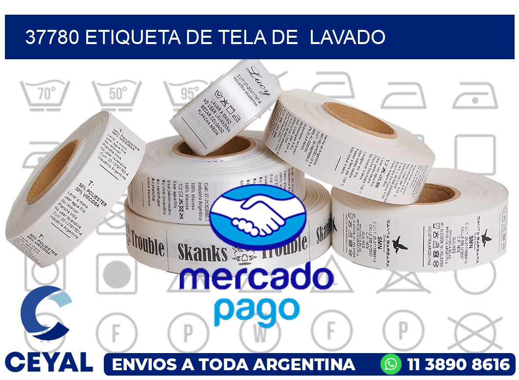 37780 etiqueta de tela de  lavado