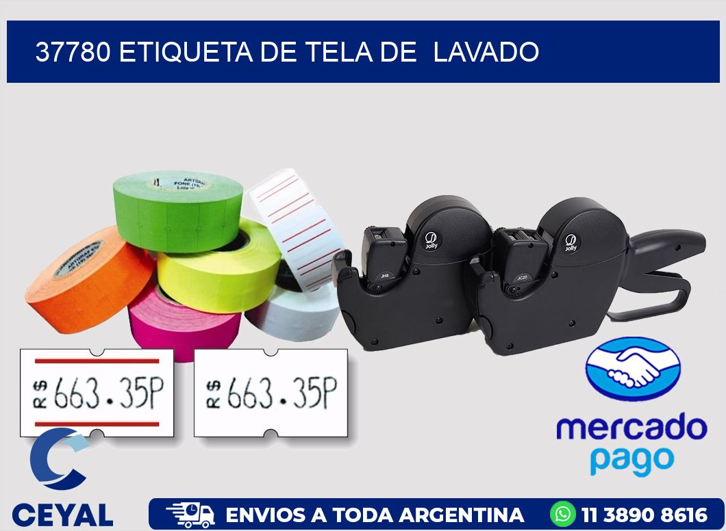 37780 etiqueta de tela de  lavado