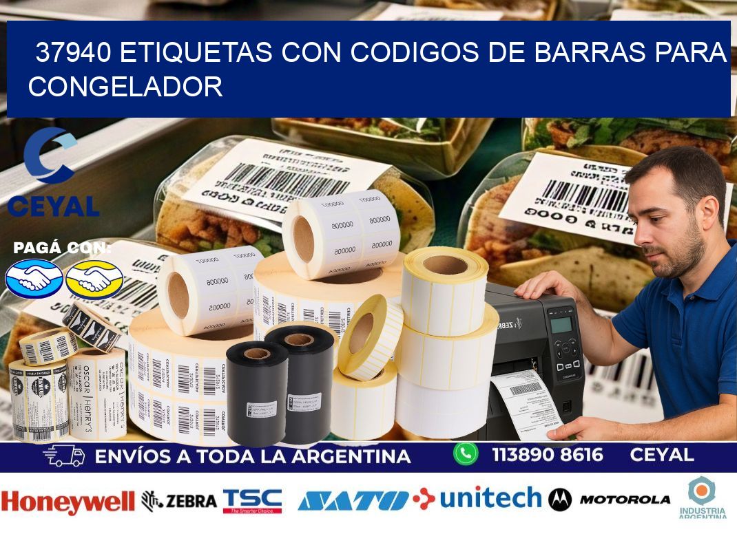 37940 Etiquetas con codigos de barras para congelador