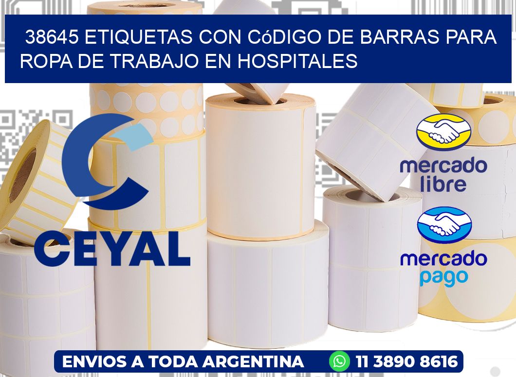 38645 Etiquetas con código de barras para ropa de trabajo en hospitales