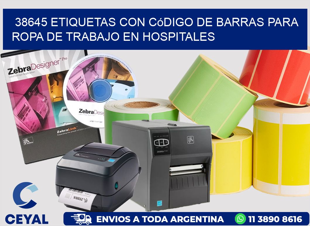 38645 Etiquetas con código de barras para ropa de trabajo en hospitales