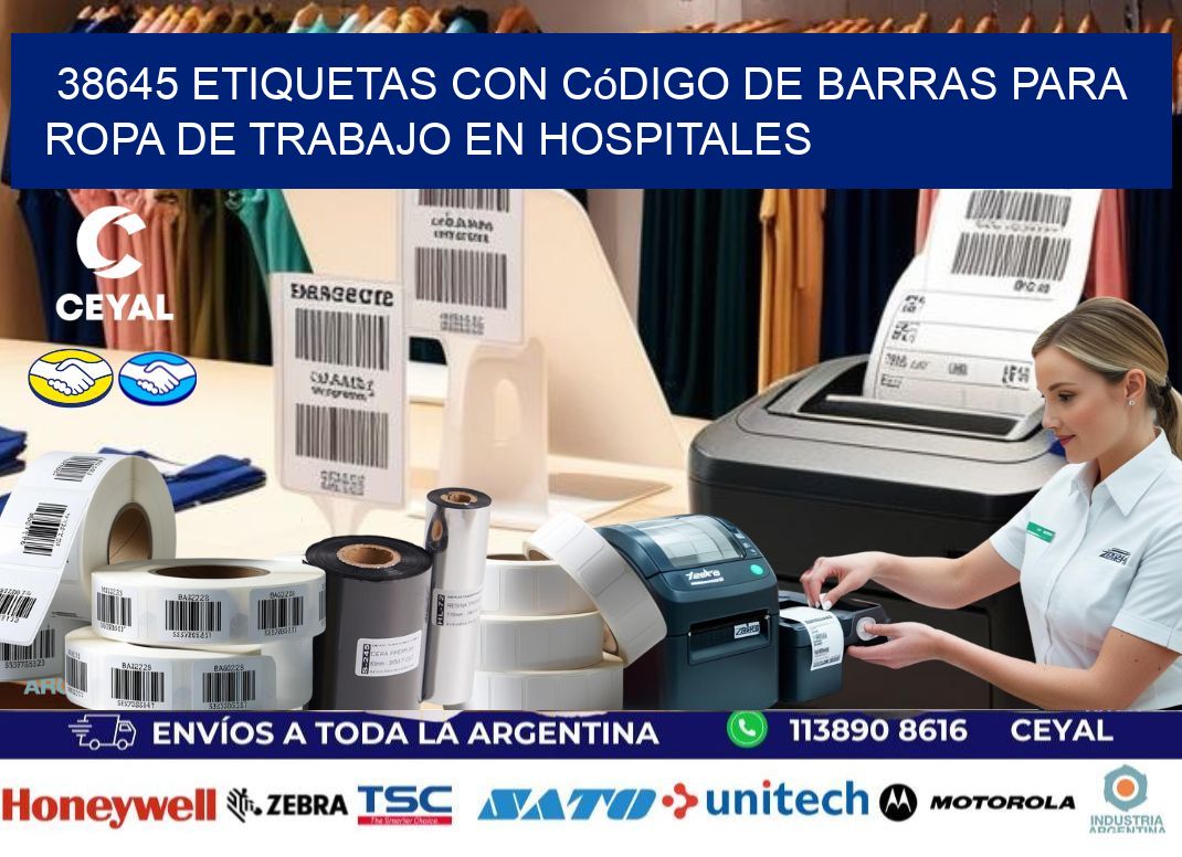 38645 Etiquetas con código de barras para ropa de trabajo en hospitales