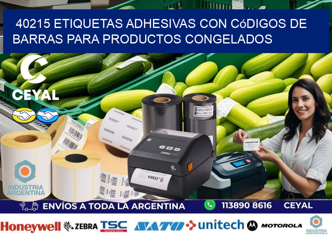 40215 Etiquetas adhesivas con códigos de barras para productos congelados