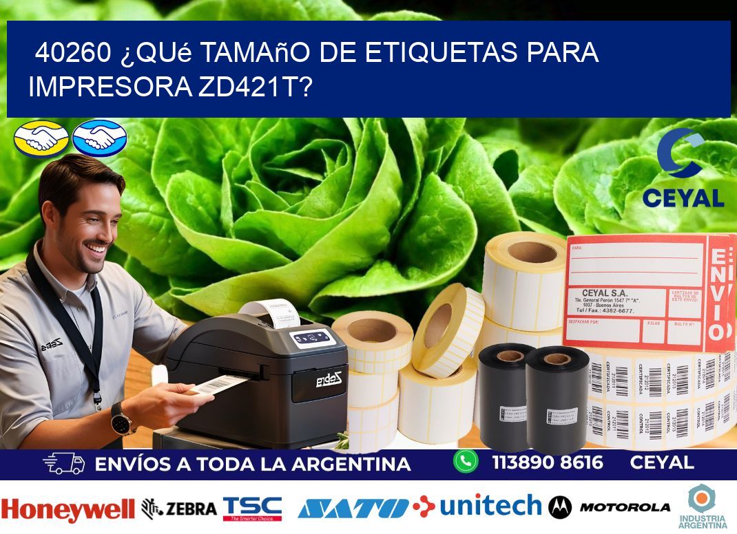 40260 ¿Qué tamaño de etiquetas para  impresora zd421t?