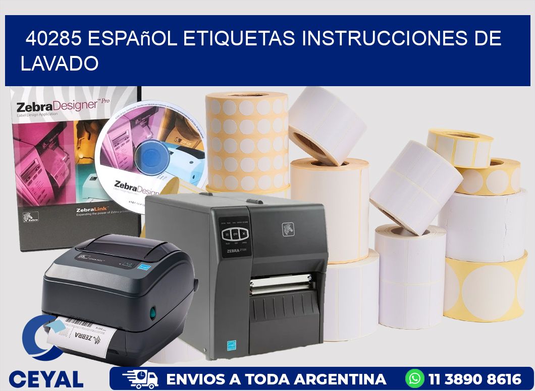 40285 español etiquetas instrucciones de lavado