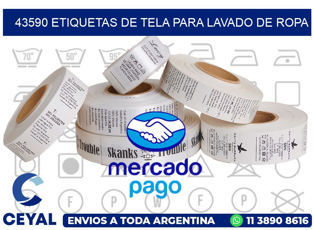 43590 Etiquetas de tela para lavado de ropa