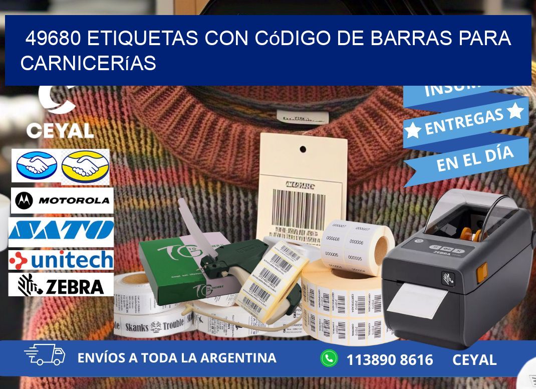 49680 etiquetas con código de barras para carnicerías