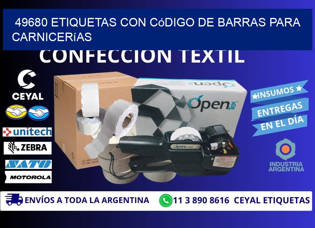 49680 etiquetas con código de barras para carnicerías