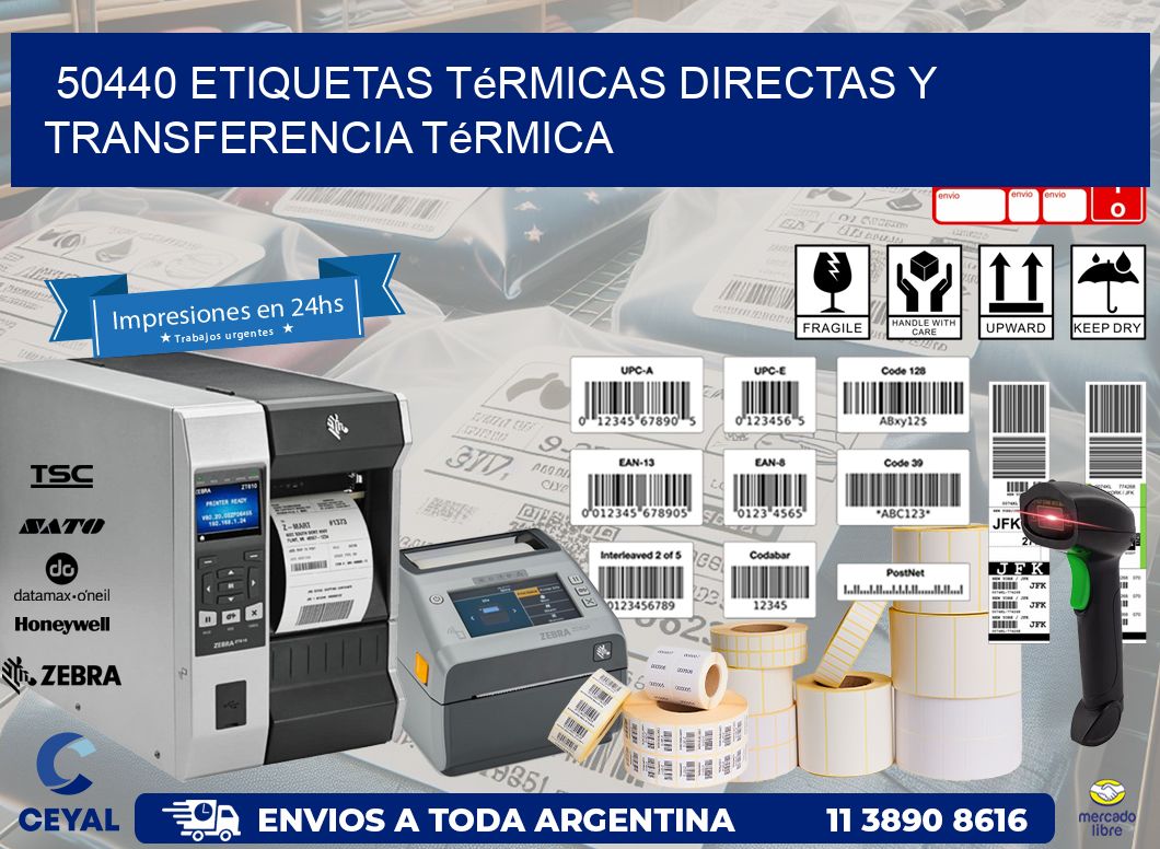 50440 etiquetas térmicas directas y transferencia térmica