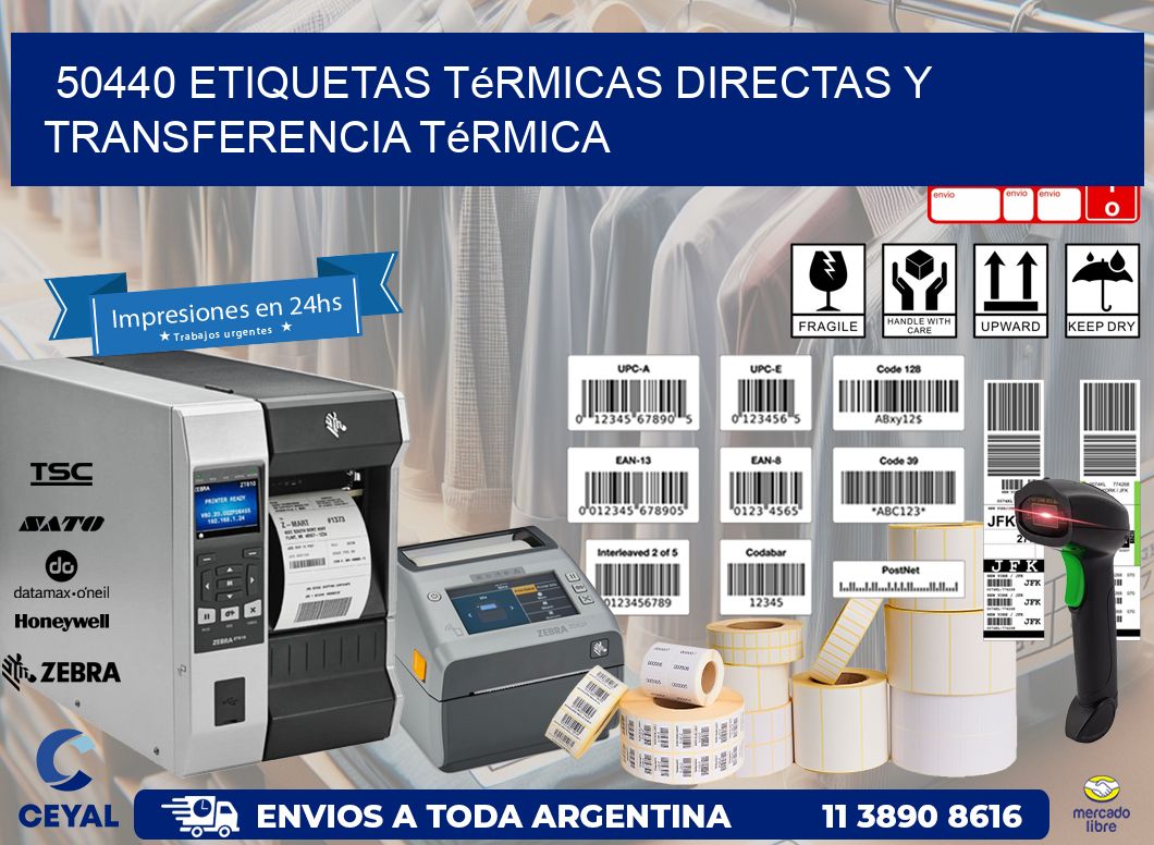 50440 etiquetas térmicas directas y transferencia térmica