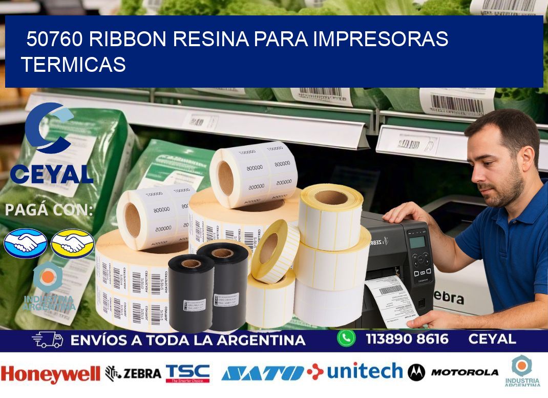 50760 ribbon resina para impresoras termicas