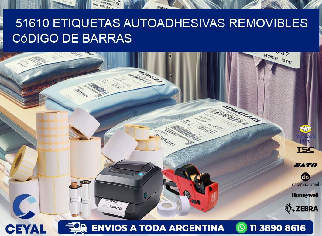 51610 etiquetas autoadhesivas removibles código de barras