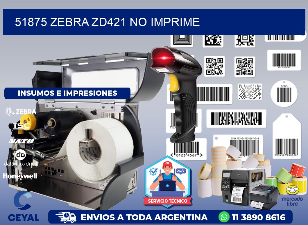 51875 Zebra ZD421 no imprime