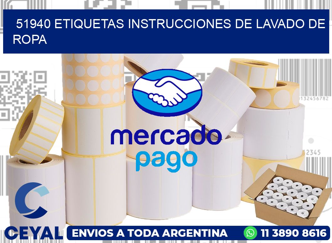 51940 etiquetas instrucciones de lavado de ropa