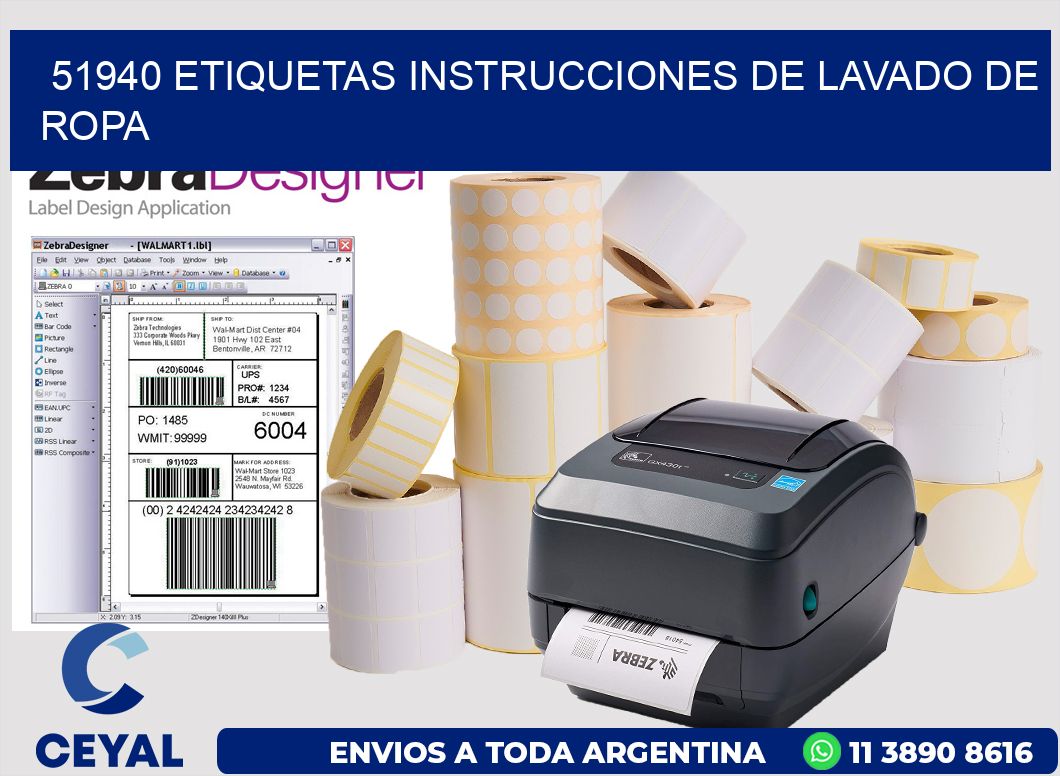 51940 etiquetas instrucciones de lavado de ropa