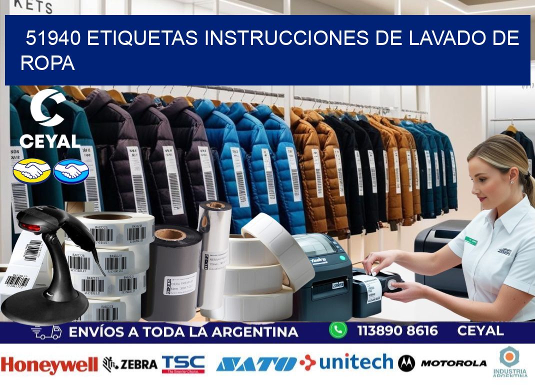 51940 etiquetas instrucciones de lavado de ropa