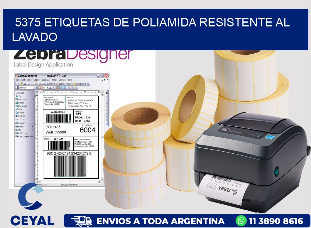 5375 Etiquetas de poliamida resistente al lavado