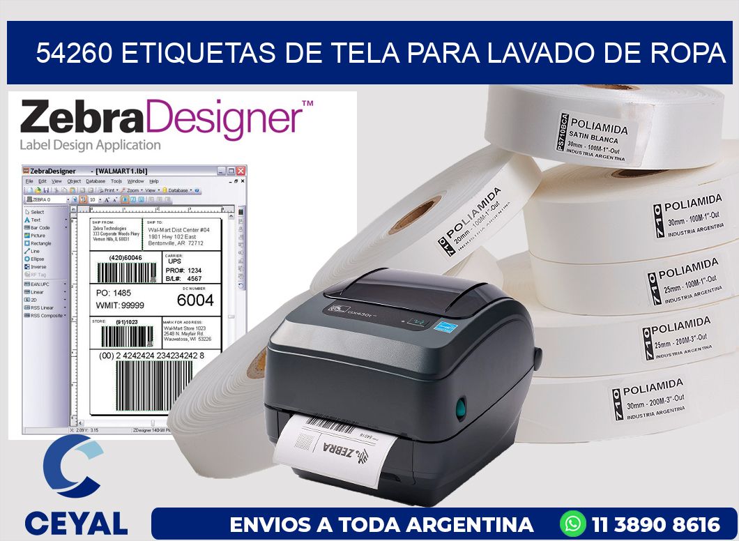 54260 Etiquetas de tela para lavado de ropa