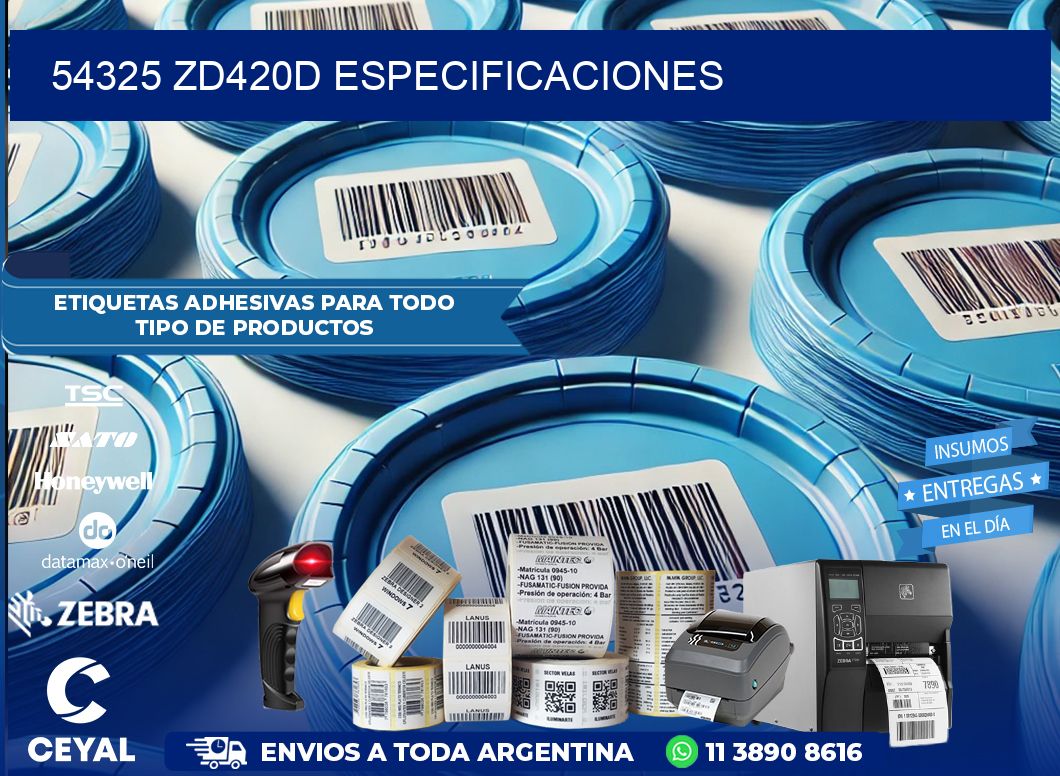 54325 ZD420d especificaciones