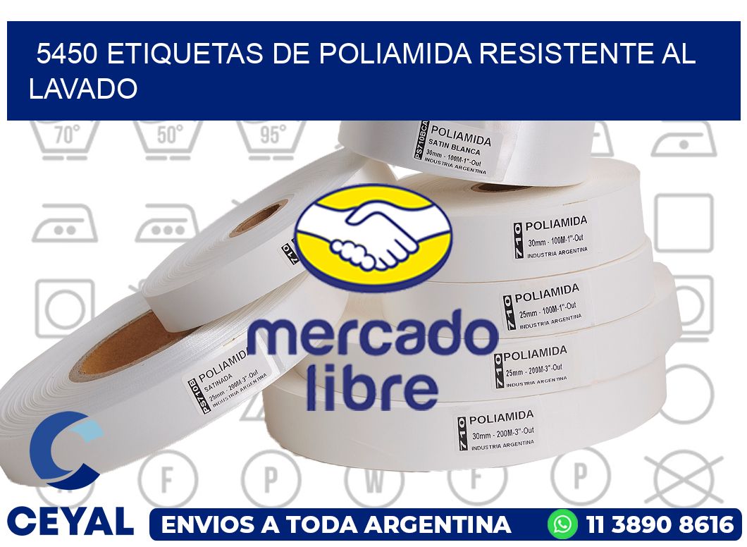 5450 Etiquetas de poliamida resistente al lavado