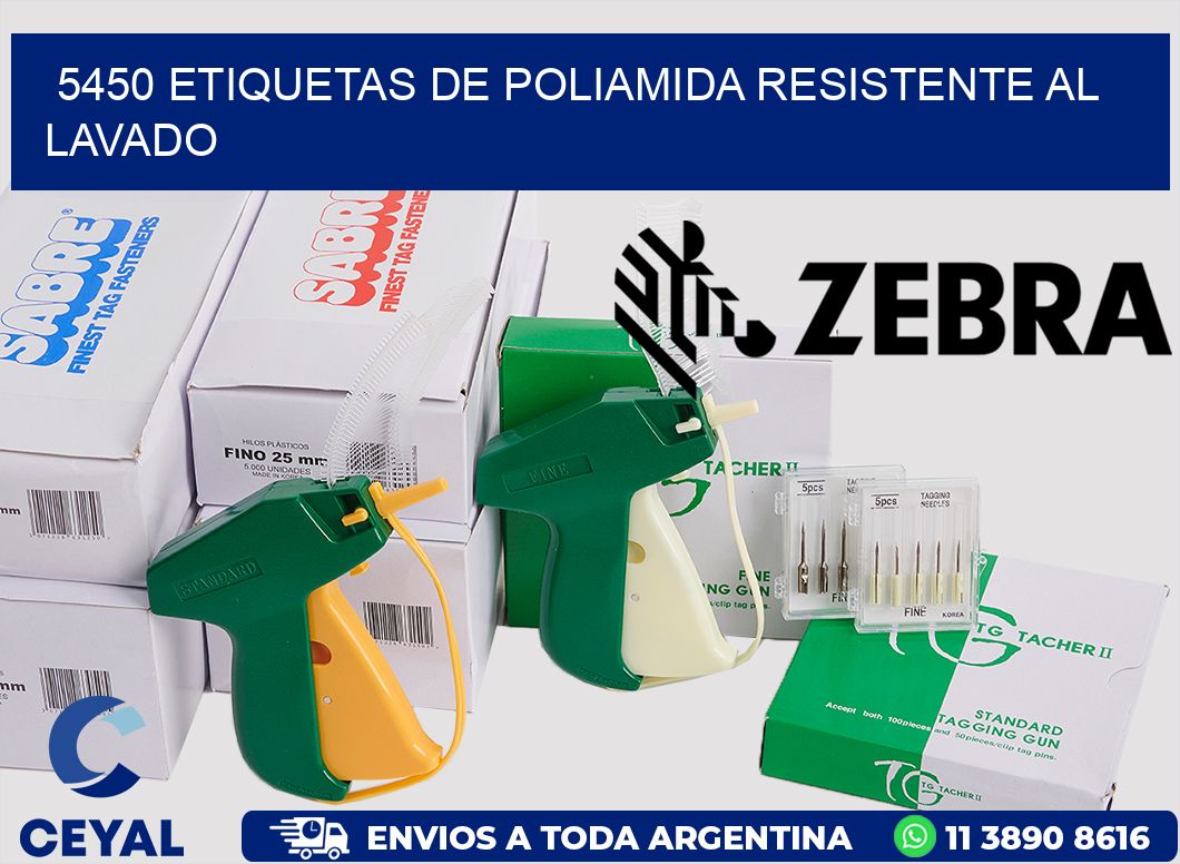 5450 Etiquetas de poliamida resistente al lavado