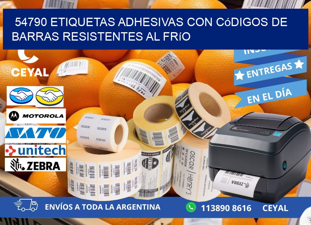 54790 Etiquetas adhesivas con códigos de barras resistentes al frío