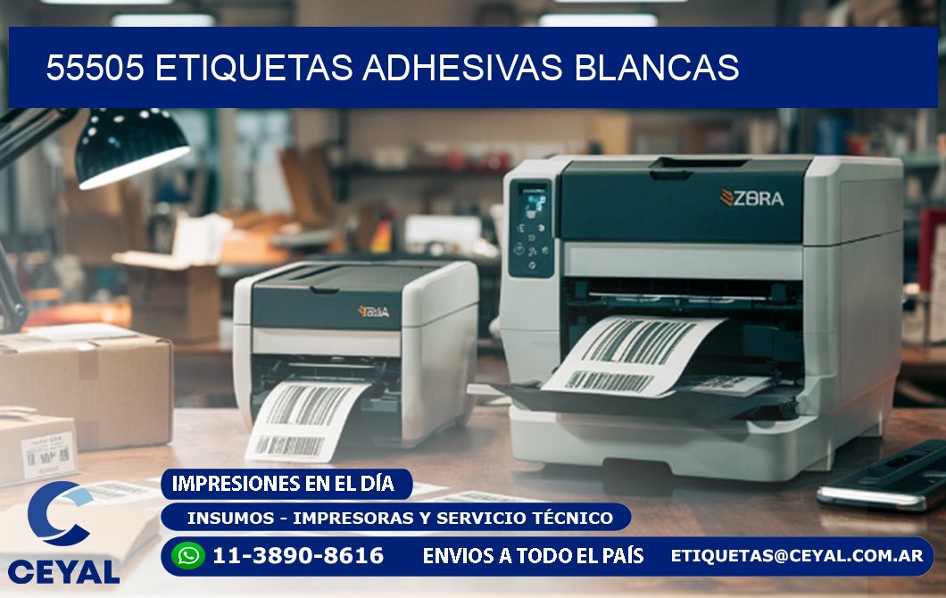 55505 etiquetas adhesivas blancas