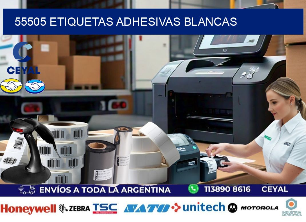 55505 etiquetas adhesivas blancas
