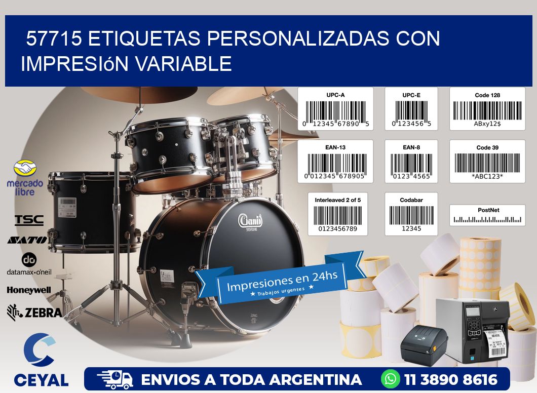 57715 etiquetas personalizadas con impresión variable