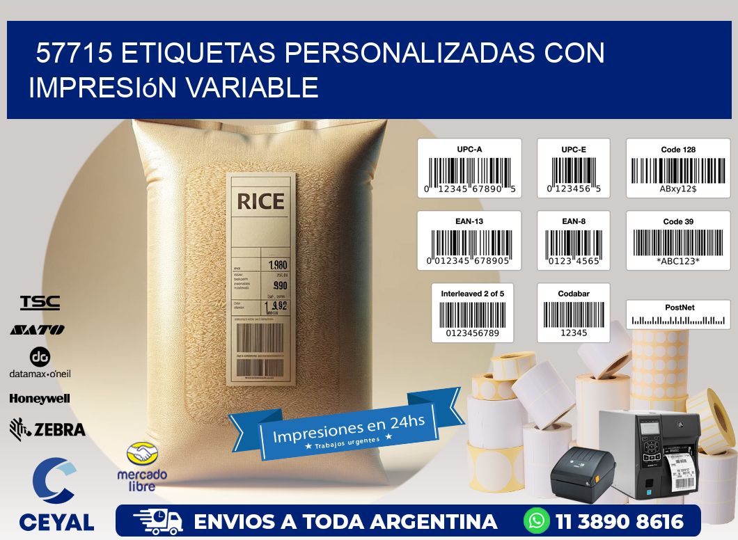 57715 etiquetas personalizadas con impresión variable