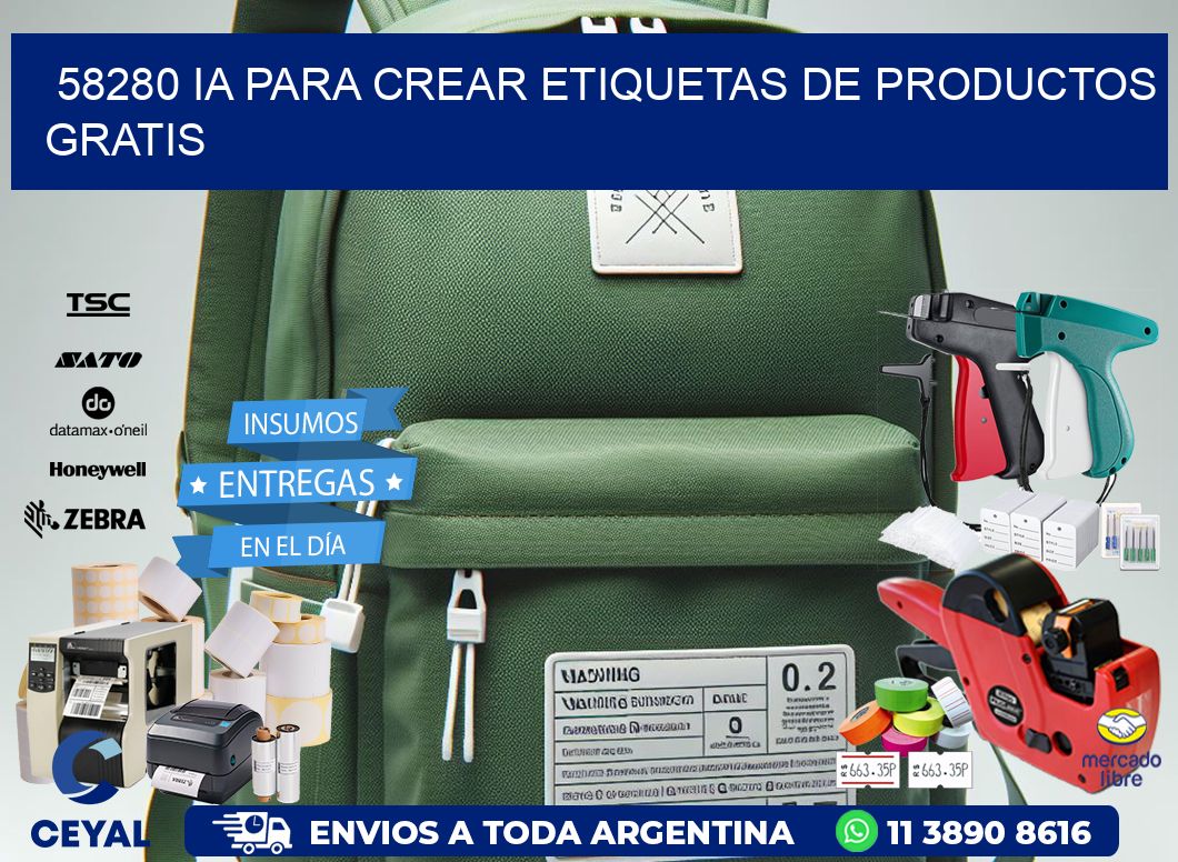 58280 IA para crear etiquetas de productos gratis