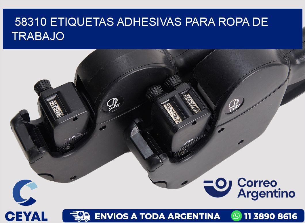 58310 Etiquetas adhesivas para ropa de trabajo