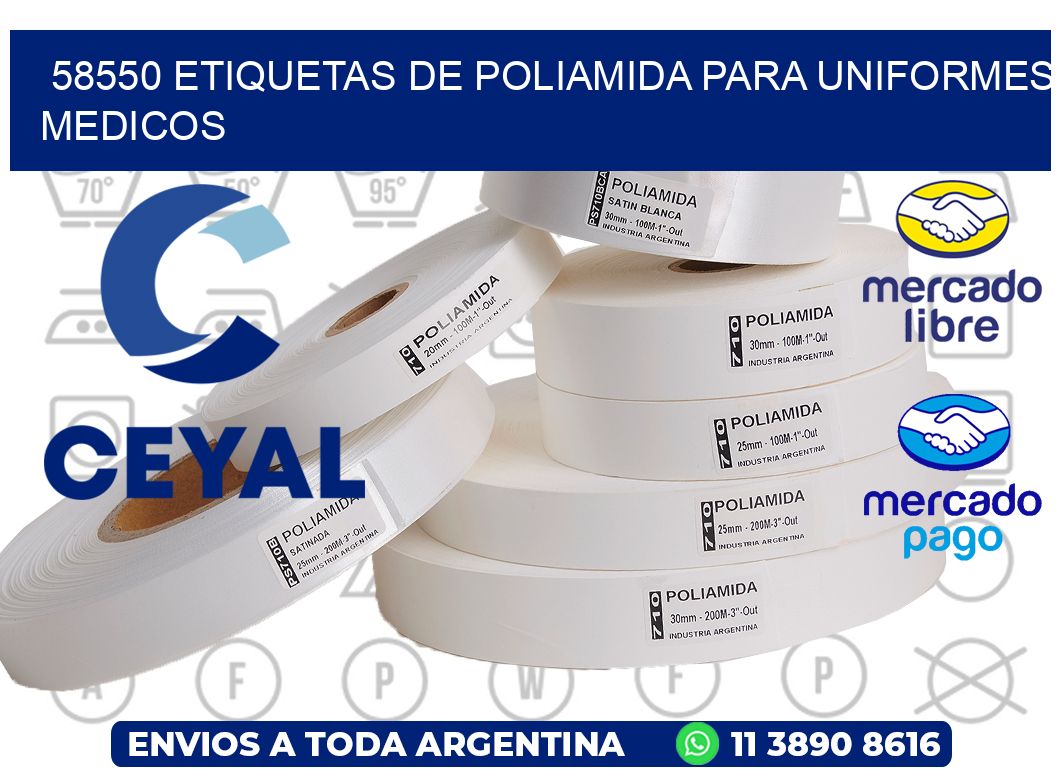 58550 Etiquetas de poliamida para uniformes medicos