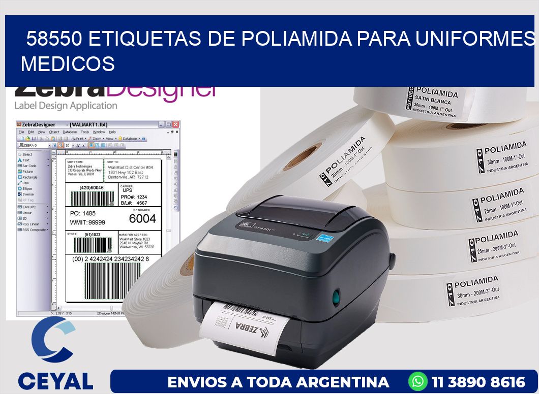 58550 Etiquetas de poliamida para uniformes medicos