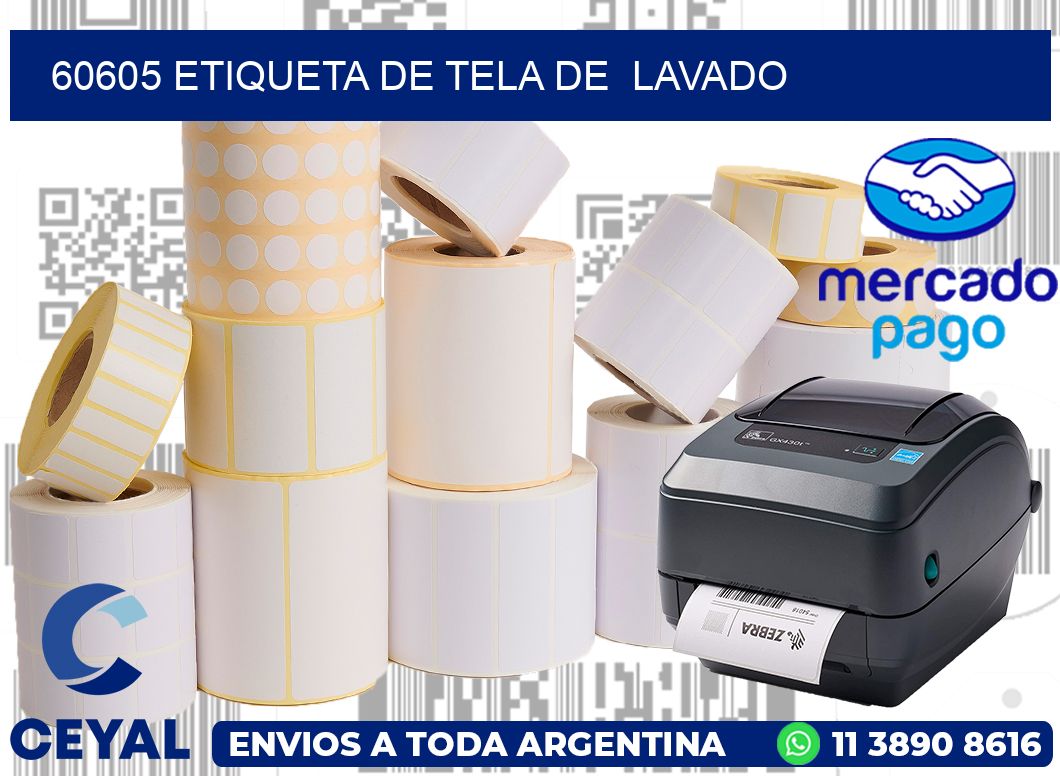 60605 etiqueta de tela de  lavado