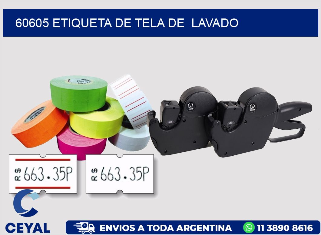 60605 etiqueta de tela de  lavado