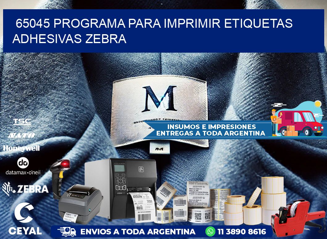 65045 Programa para imprimir etiquetas adhesivas zebra