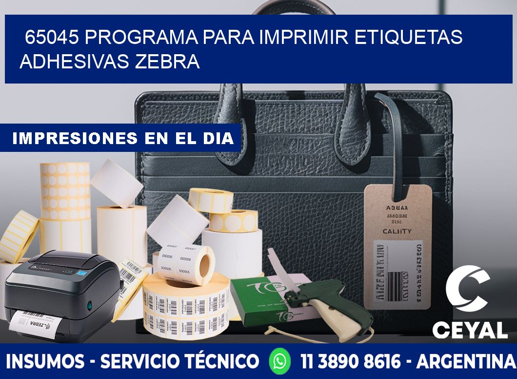 65045 Programa para imprimir etiquetas adhesivas zebra