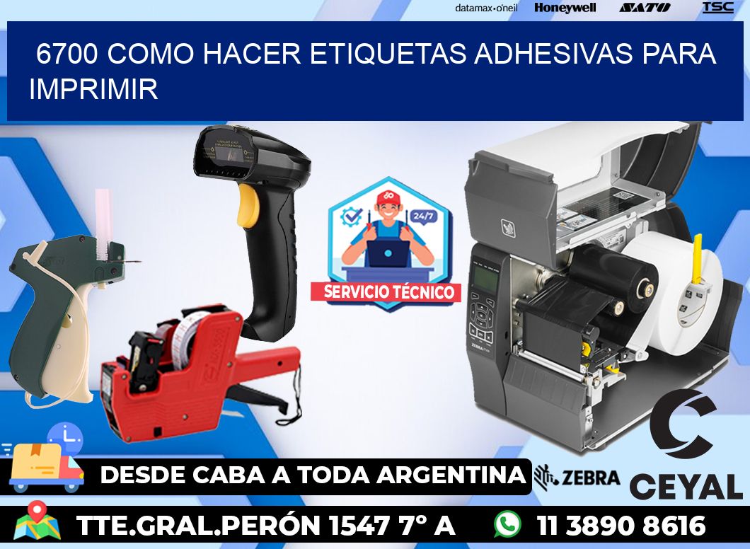 6700 Como hacer etiquetas adhesivas para imprimir