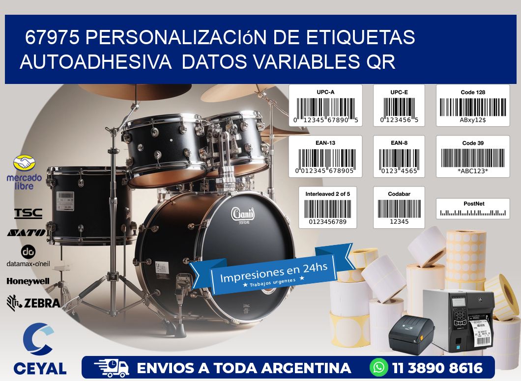 67975 Personalización de etiquetas autoadhesiva  datos variables QR