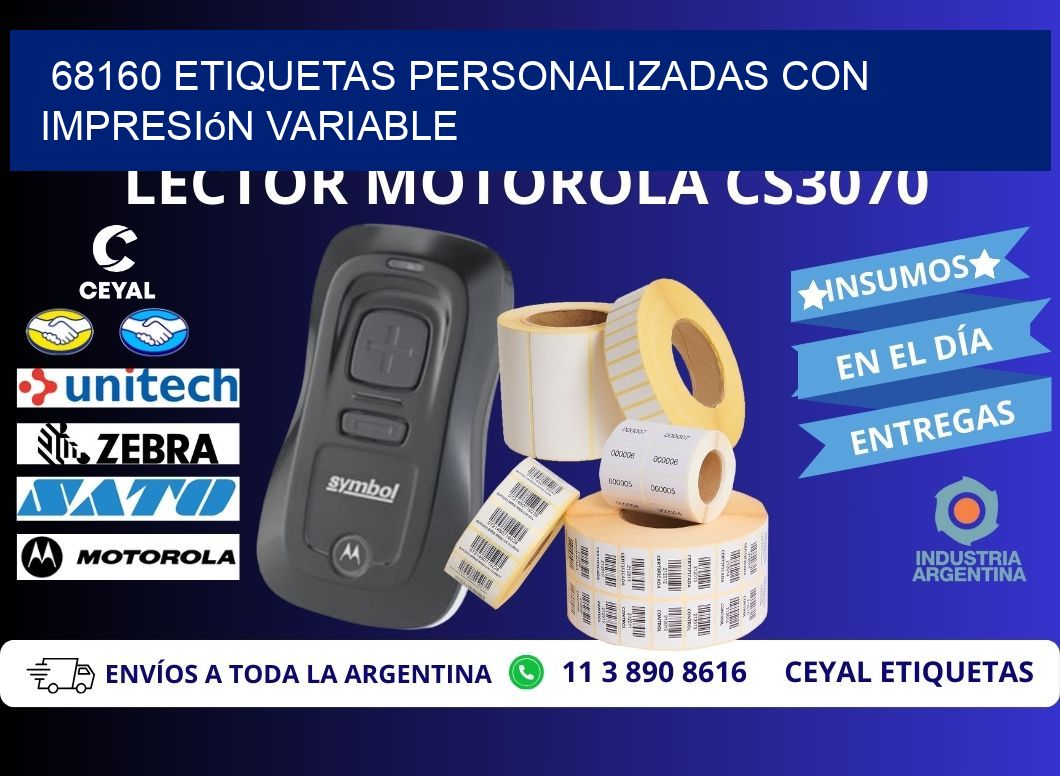 68160 etiquetas personalizadas con impresión variable
